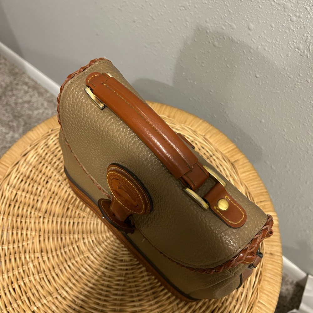 Vintage Dooney & Bourke All Weather Leather Backpack Bag Beige Brown - Picture 7 of 15